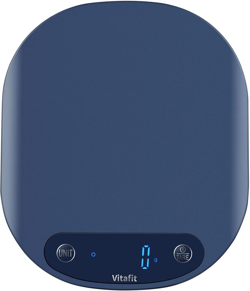 Vitafit 33lb/15kg Digital Food Scale in High Precision 0.1oz/1g, Our Own Kitchen Scale Professional Factory Since 2001, Home and Kitchen Essentials for Cooking and Baking, LED, 3*AAA Batteries, Blue - Image 1